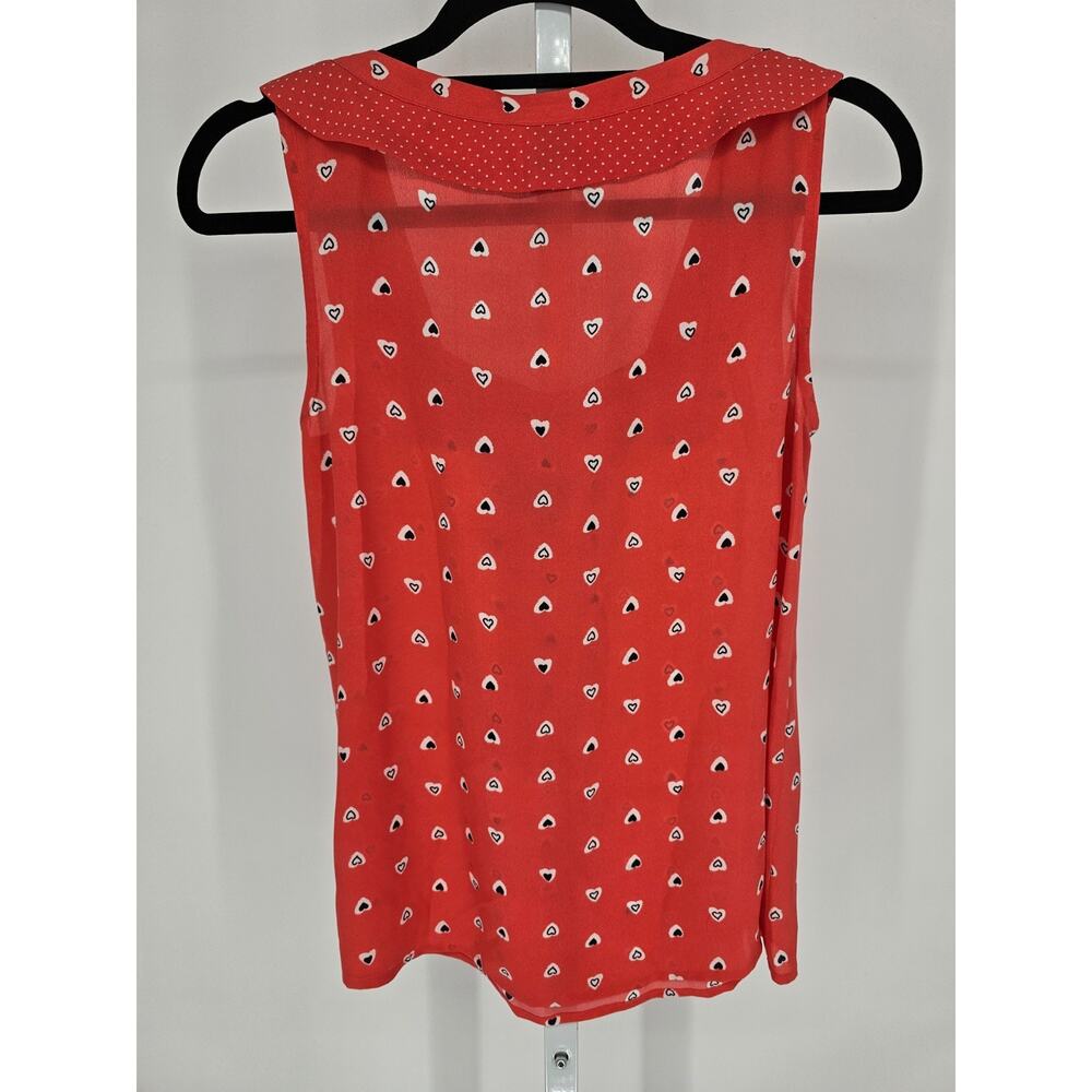 Disney Lauren Conrad Womens XS Sleeveless Polyester Polka Dot Heart Blouse - Picture 3 of 3
